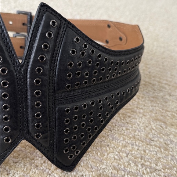 Alaia Wide Grommet Studded Corset Belt - Picture 3 of 12